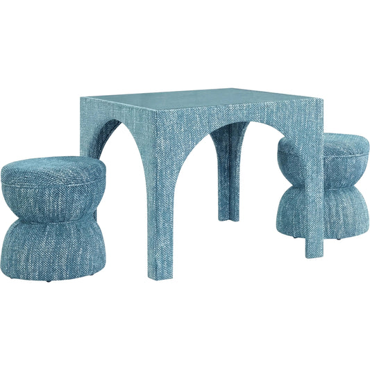 000 SI-2544706 | Primary Silo | Tomlin Performance Game Table Two Ottomans Set by TOV Furniture. Made from chenille, glass, mdf, plywood in a unique style.