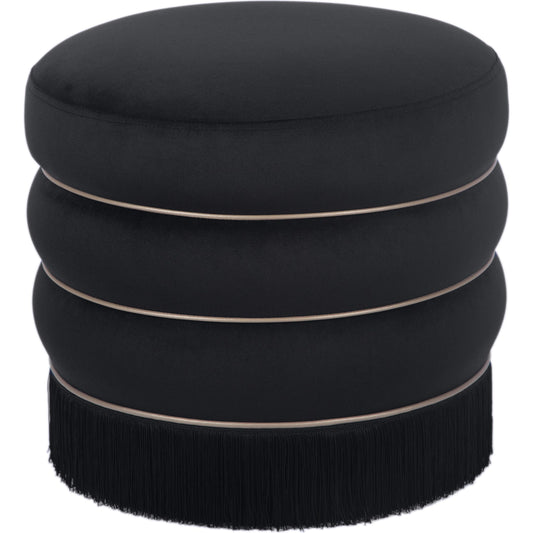 Lakka Velvet Ottoman by TOV Furniture. Made from mdf, vegan leather, velvet in a modern style.