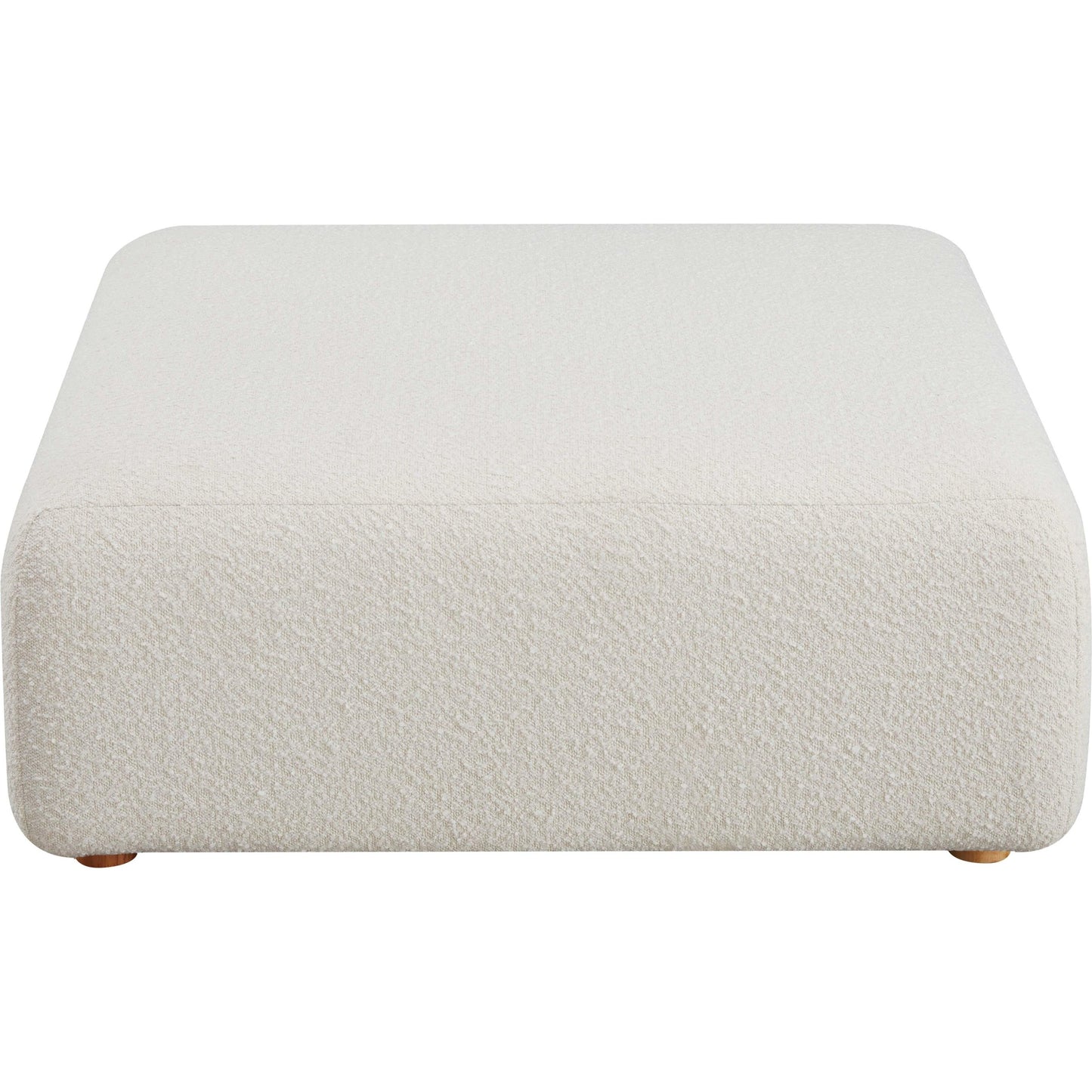 002 SI-2122131 | Additional Silo | Hangover Boucle Ottoman by TOV Furniture in cream. Made from boucle, wood in a modern style.