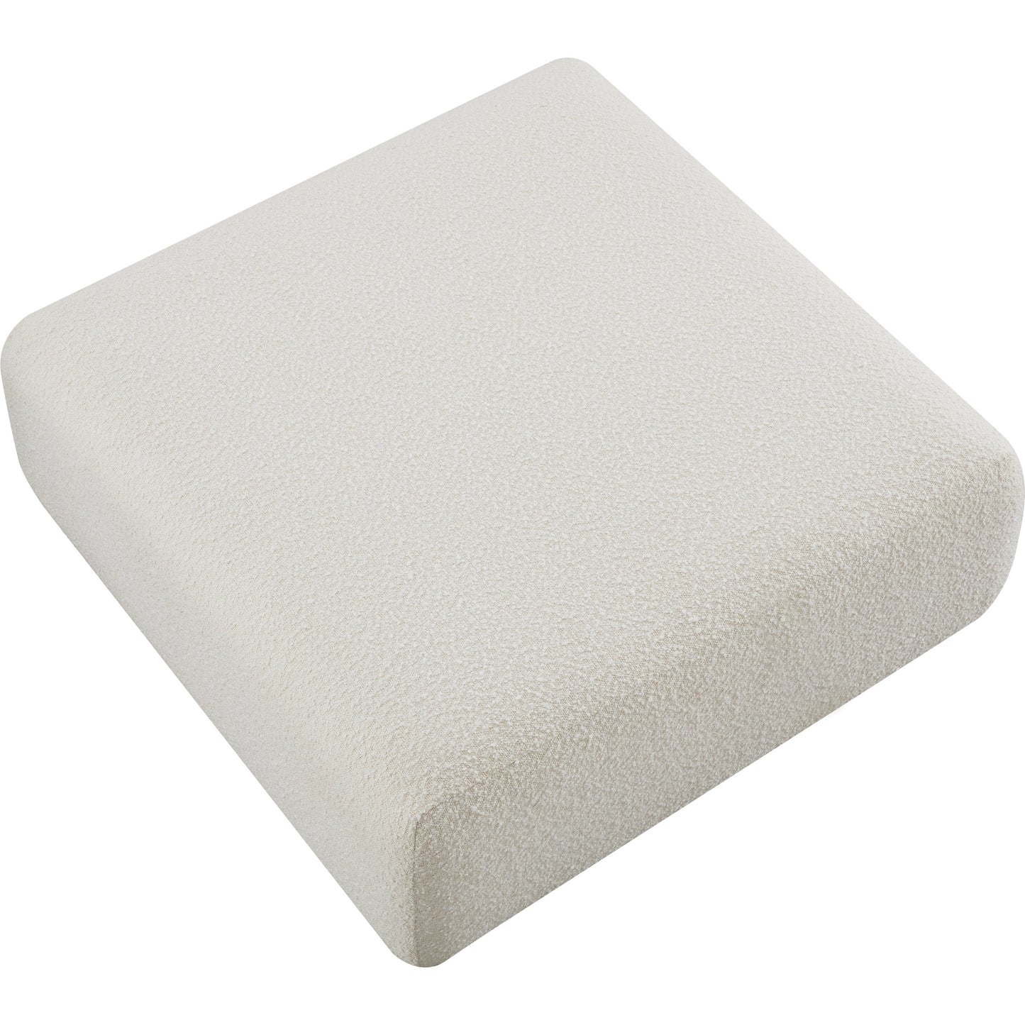 003 SI-2122131 | Additional Silo | Hangover Boucle Ottoman by TOV Furniture in cream. Made from boucle, wood in a modern style.