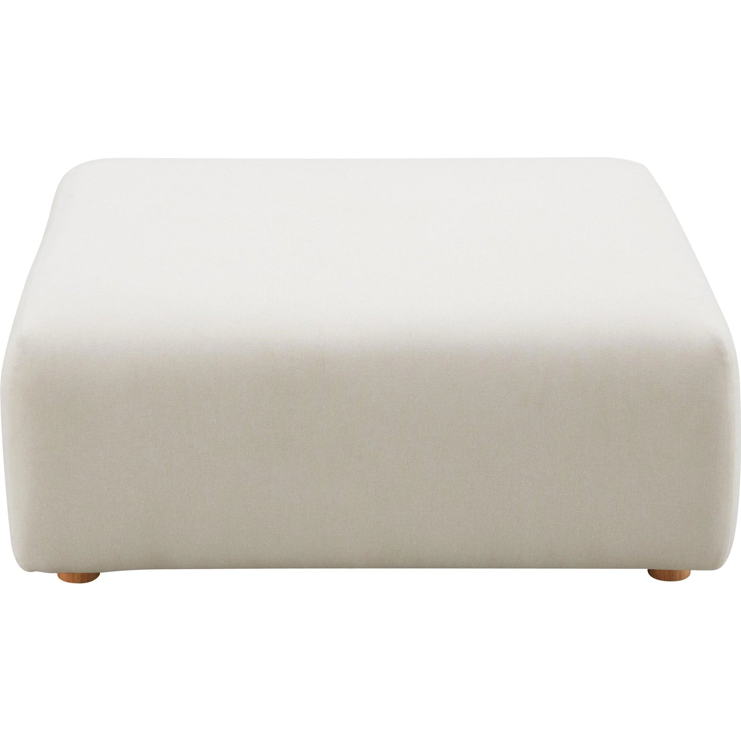 002 SI-2122141 | Additional Silo | Hangover Linen Ottoman by TOV Furniture in cream. Made from linen, wood in a modern style.