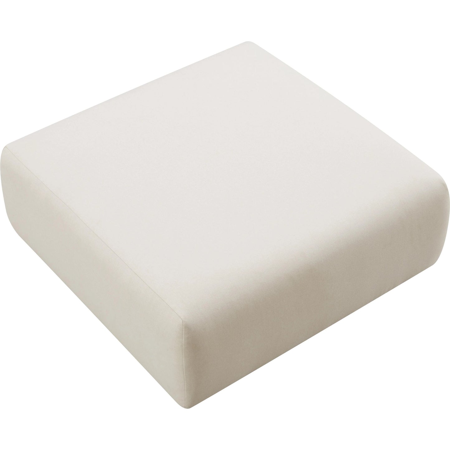 003 SI-2122141 | Additional Silo | Hangover Linen Ottoman by TOV Furniture in cream. Made from linen, wood in a modern style.