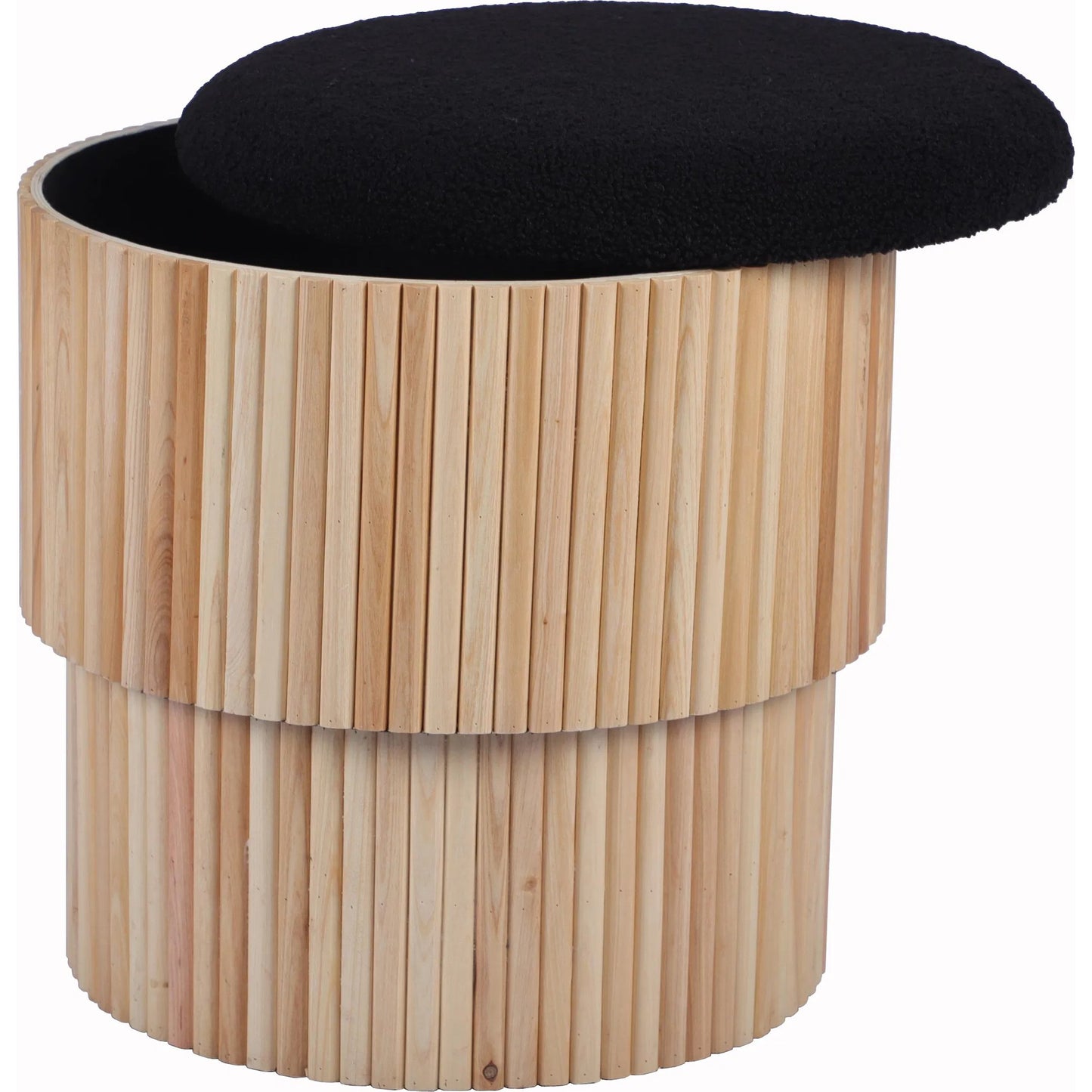 012 SI-2122173 | Unknown | Sagano Tiered Storage Ottoman by TOV Furniture. Made from mdf, polyester in a cottage & farmhouse style.