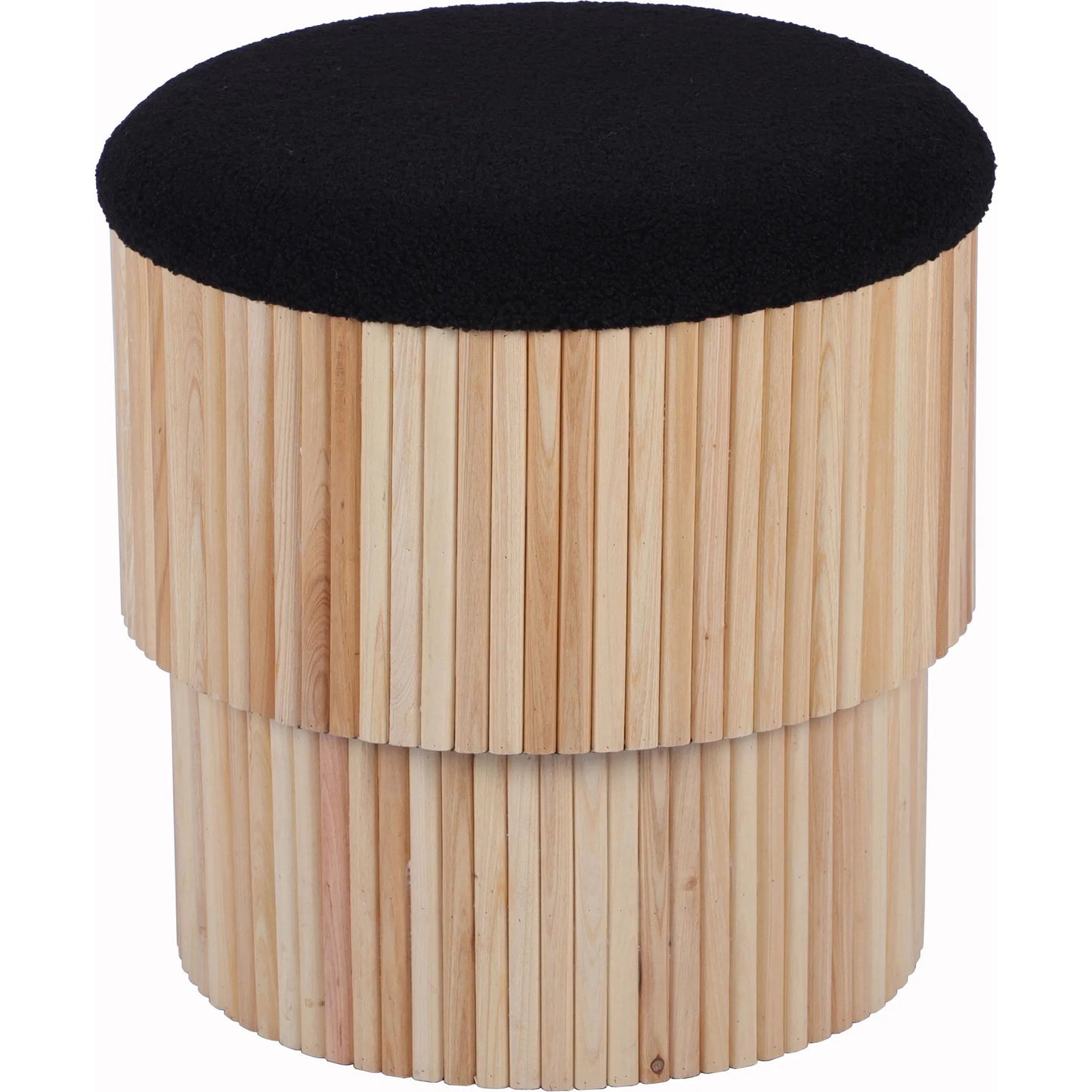 013 SI-2122173 | Unknown | Sagano Tiered Storage Ottoman by TOV Furniture. Made from mdf, polyester in a cottage & farmhouse style.