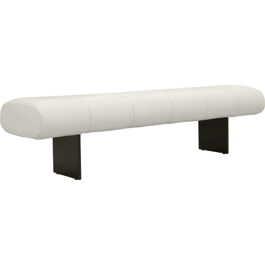 Karol Performance Vegan Leather Bench by TOV Furniture in cream. Made from mdf, pu leather, pine in a modern style.