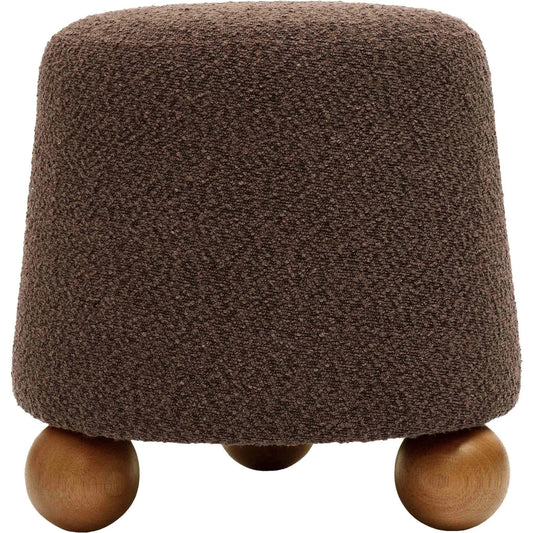 Jaine Boucle Stool by TOV Furniture. Made from boucle, plywood, wood in a transitional style.