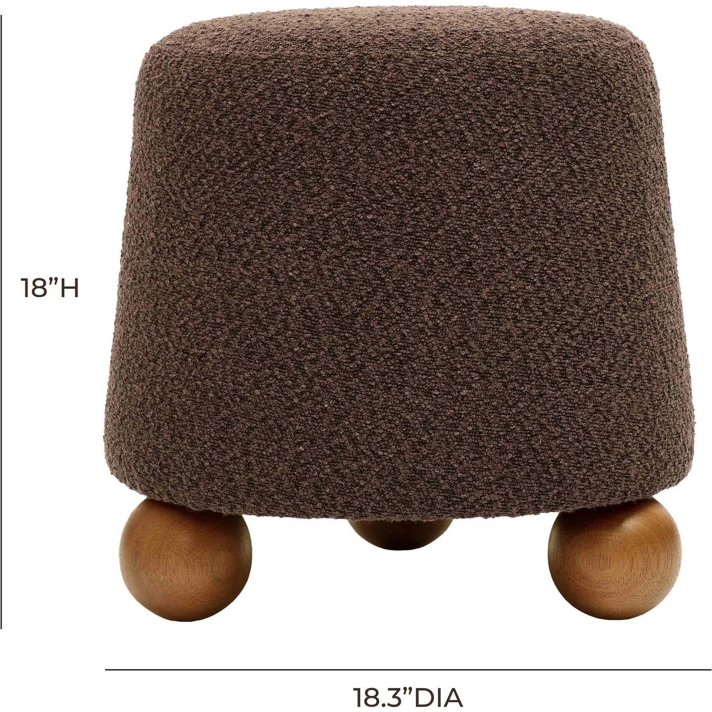 007 SI-2248286 | Unknown | Jaine Boucle Stool by TOV Furniture. Made from boucle, plywood, wood in a unique style.