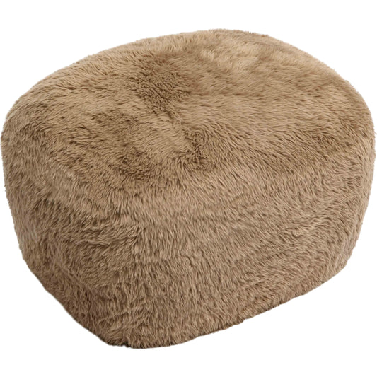 Britt Vegan Shearling Ottoman by TOV Furniture. Made from faux shearling, plywood in a eclectic & global style.