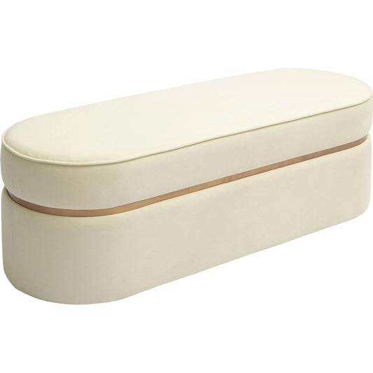 Pomp Velvet Bench by TOV Furniture. Made from plywood, stainless steel, velvet, wood in a transitional style.