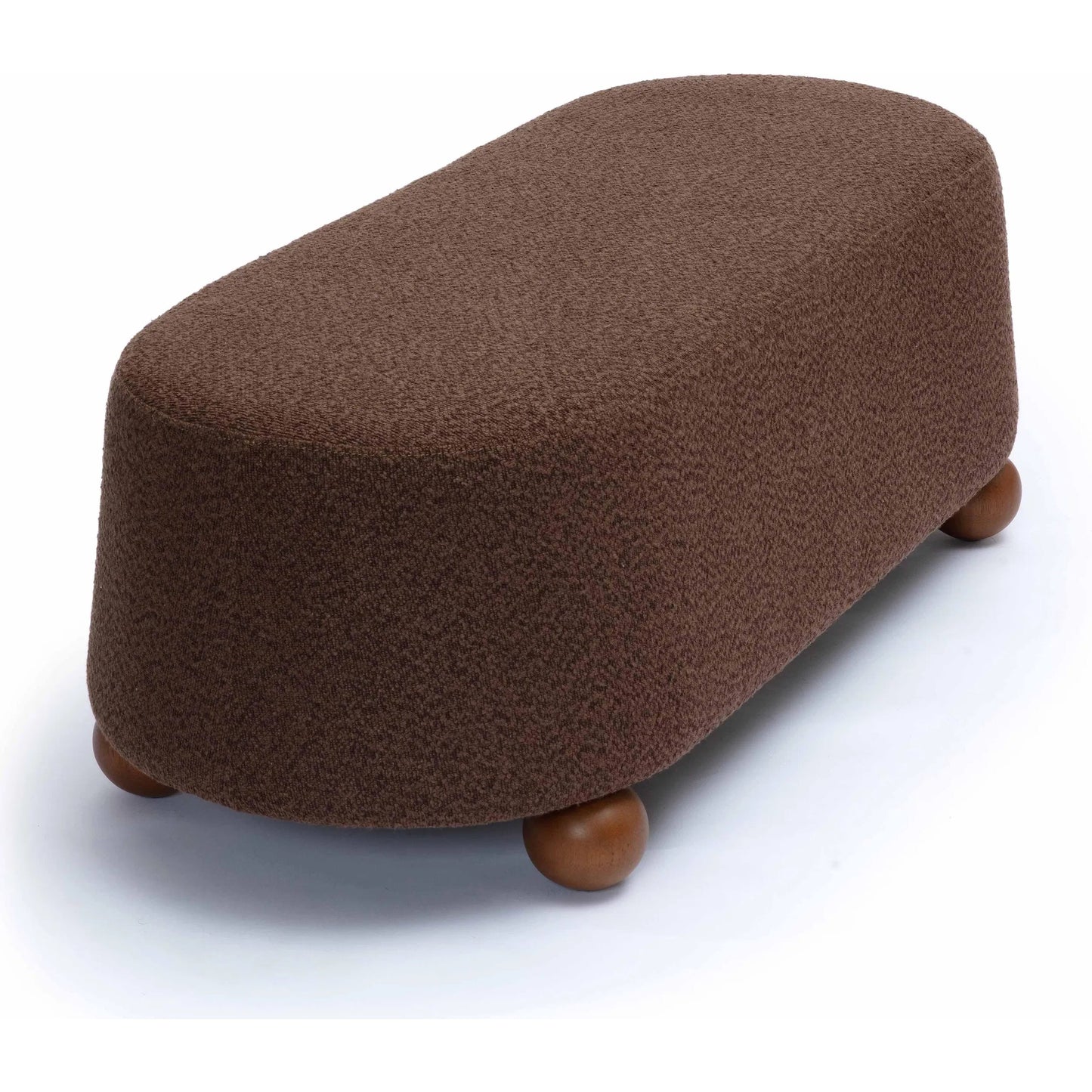 011 SI-2320923 | Additional Silo | Jaine Boucle Ottoman by TOV Furniture. Made from boucle, plywood, wood in a transitional style.
