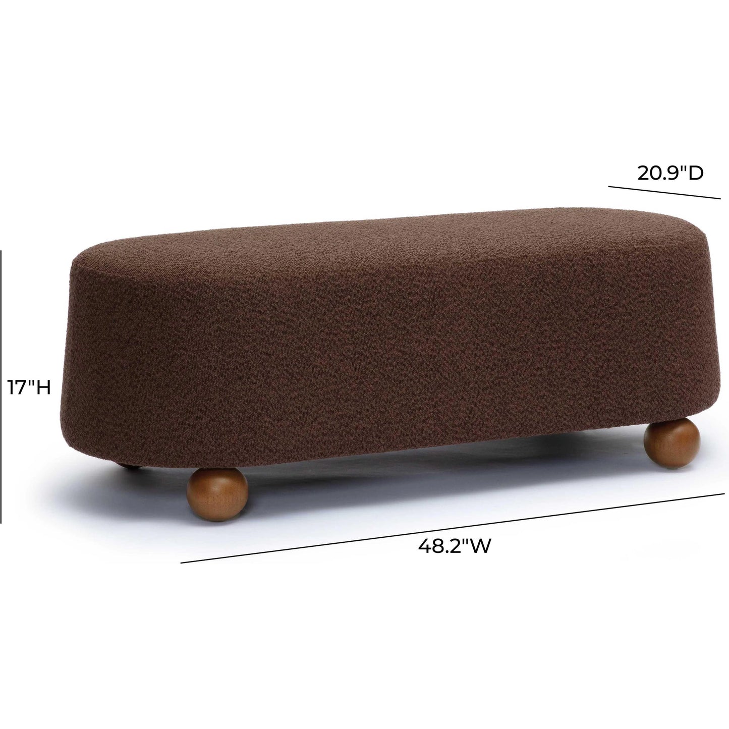 012 SI-2320923 | Additional Silo | Jaine Boucle Ottoman by TOV Furniture. Made from boucle, plywood, wood in a transitional style.