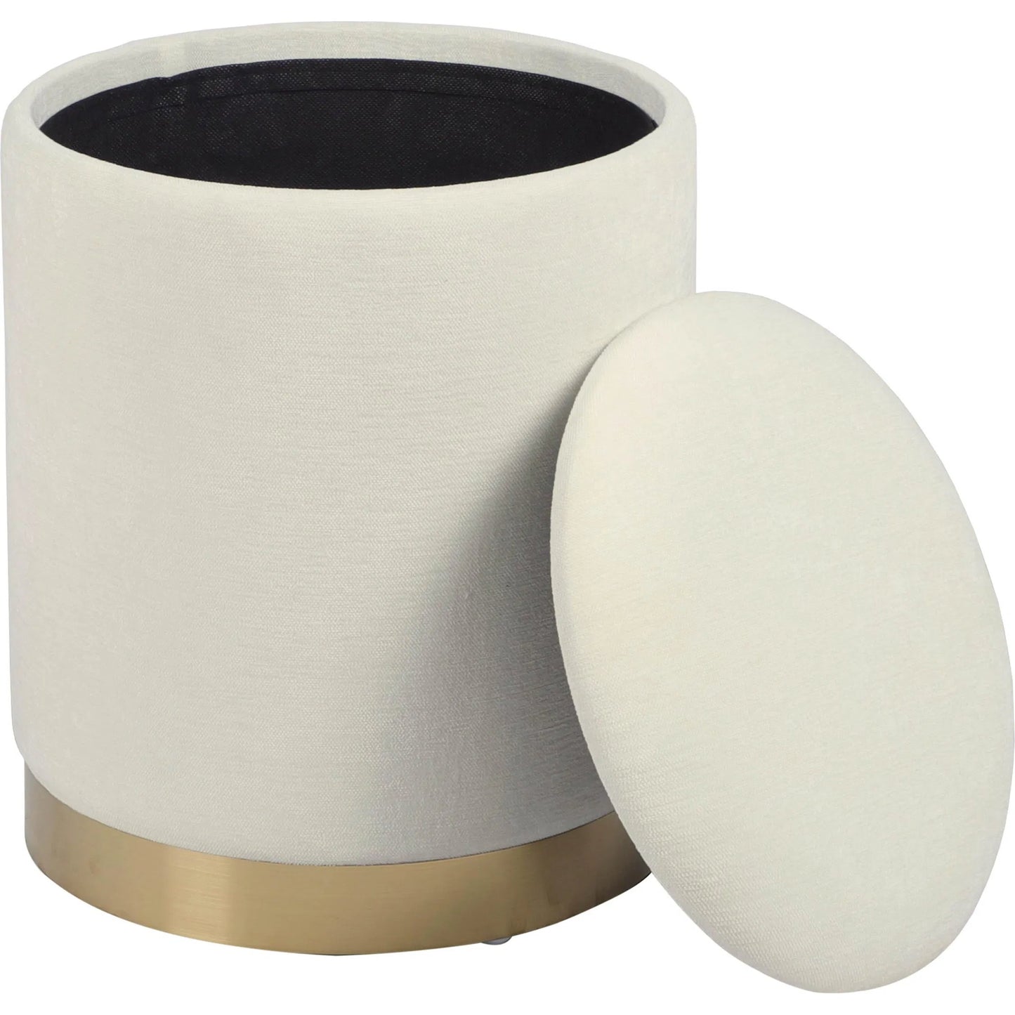 002 SI-2356413 | Additional Silo | Zoe Chenille Storage Ottoman by TOV Furniture in cream. Made from chenille, iron, mdf in a unique style.