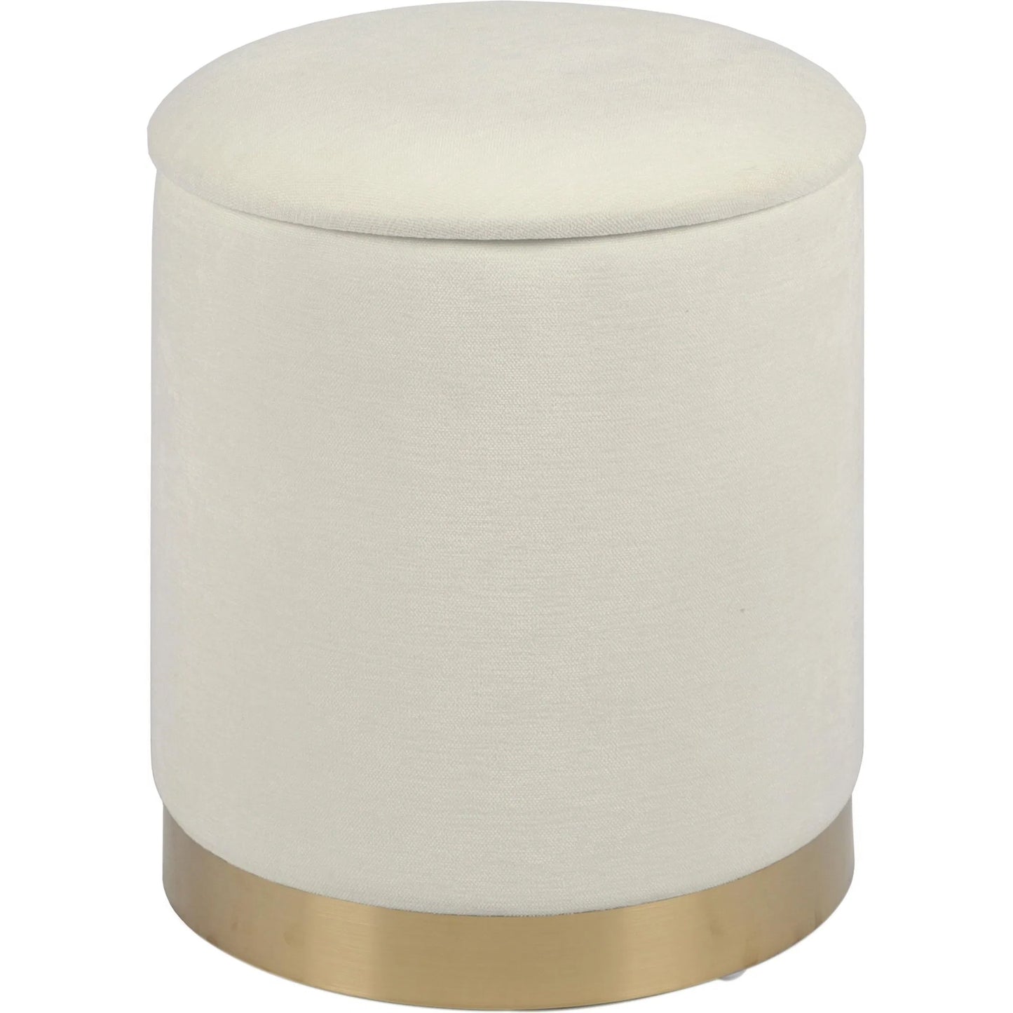 003 SI-2356413 | Additional Silo | Zoe Chenille Storage Ottoman by TOV Furniture in cream. Made from chenille, iron, mdf in a unique style.