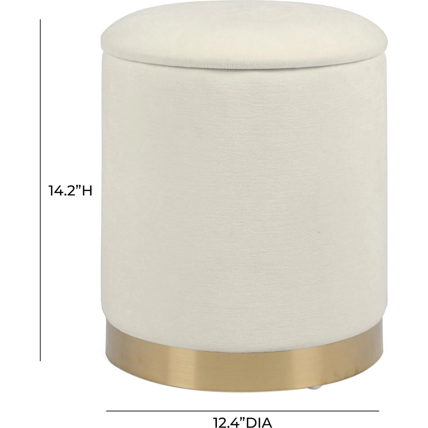 005 SI-2356413 | Additional Silo | Zoe Chenille Storage Ottoman by TOV Furniture in cream. Made from chenille, iron, mdf in a unique style.