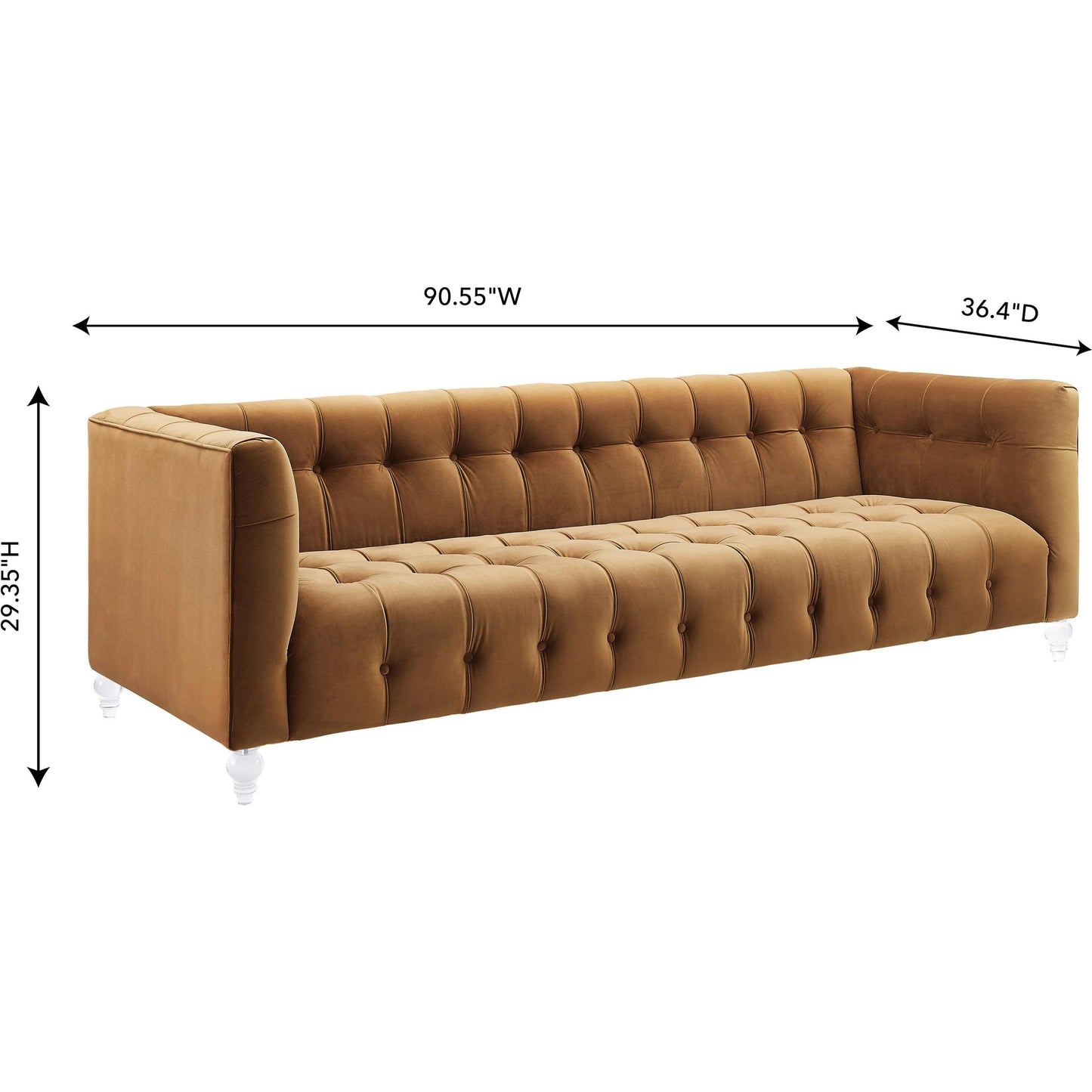 019 S-245299 | Additional Silo | Bea Sofa by TOV Furniture. Made from velvet in a modern style.