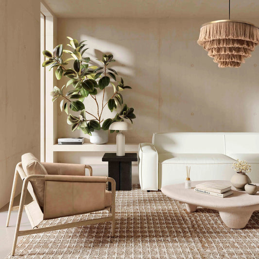 Chakka Genuine Leather Accent Chair by TOV Furniture in tan, white. Made from leather, rubberwood in a transitional style.