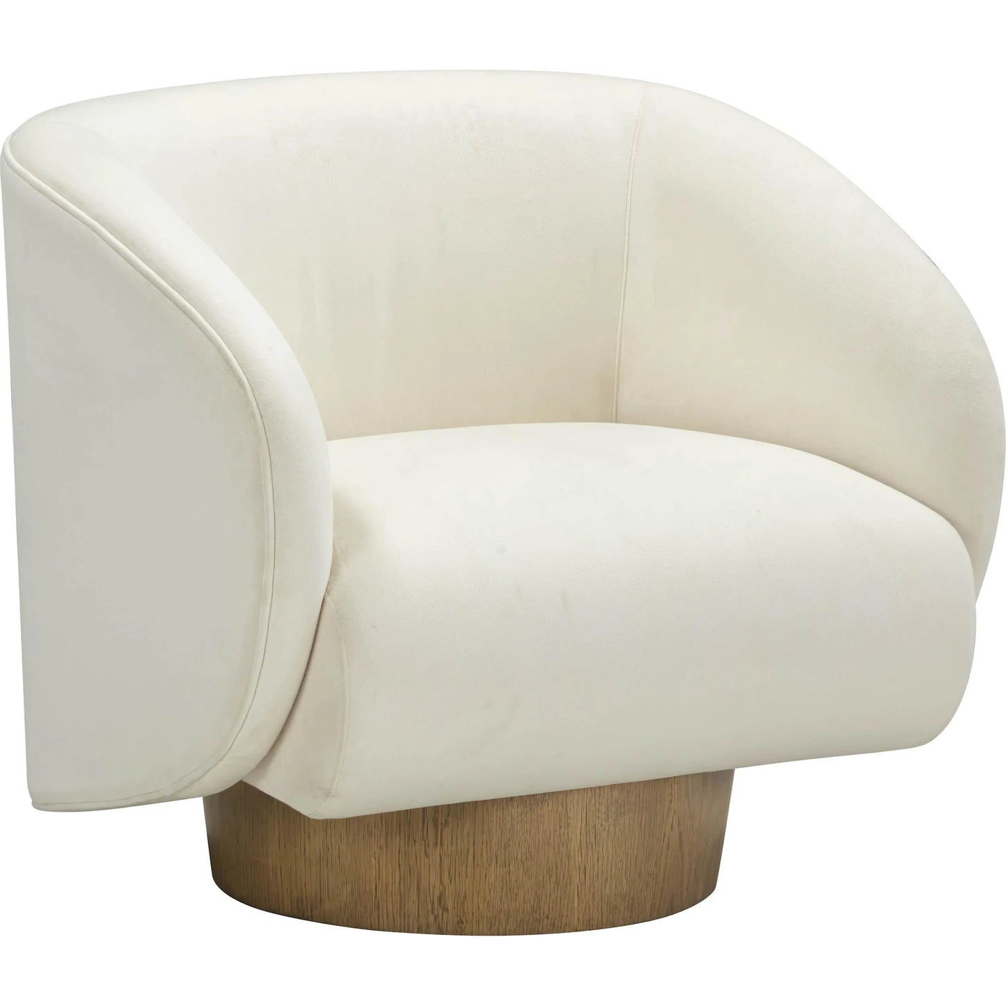 001 SI-2320980 | Primary Silo | Presley Velvet Swivel Accent Chair by TOV Furniture in cream. Made from plywood, velvet, wood in a unique style.
