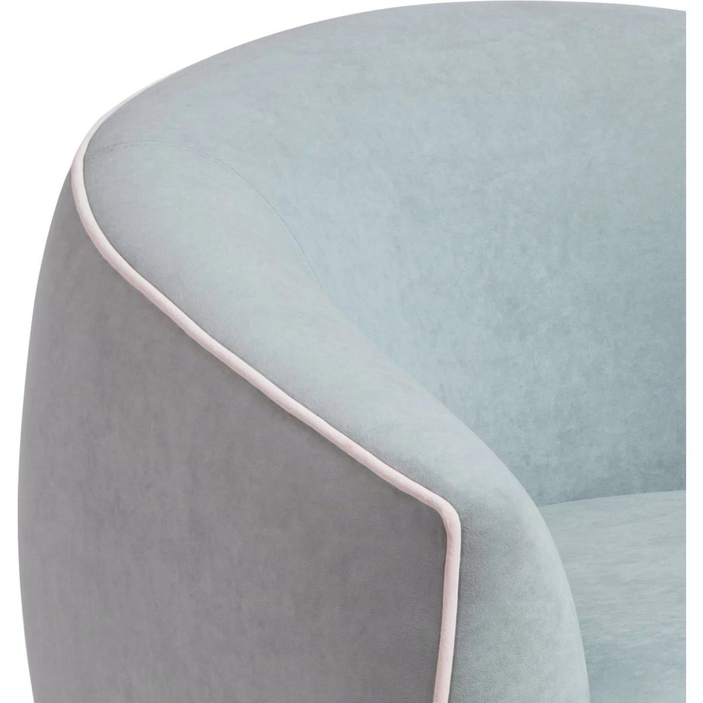 004 SI-2519449 | Closeup | Jordan Contrast Piping Swivel Chair by TOV Furniture. Made from pine, plywood, velvet in a transitional style.