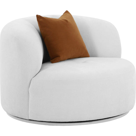 Fickle Velvet Swivel Chair by TOV Furniture in grey. Made from velvet, wood in a modern style.
