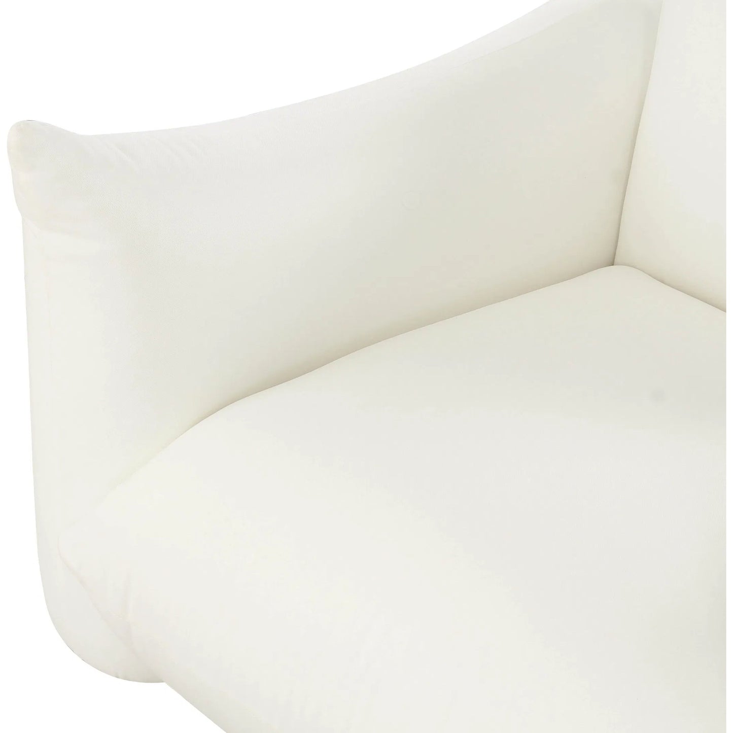 005 SI-2248458 | Closeup | Saint Tropez Pearl Stuffed Armchair by TOV Furniture in white. Made from fabric in a unique style.