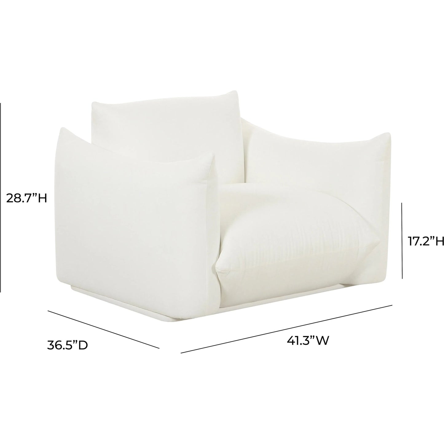 004 SI-2248458 | Additional Silo | Saint Tropez Pearl Stuffed Armchair by TOV Furniture in white. Made from fabric in a unique style.