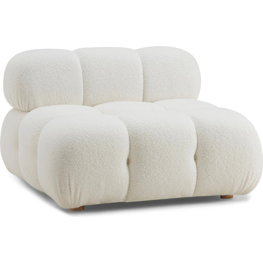 Calliope Vegan Shearling Modular Armless Chair by TOV Furniture. Made from fabric, plywood, wood in a transitional style.