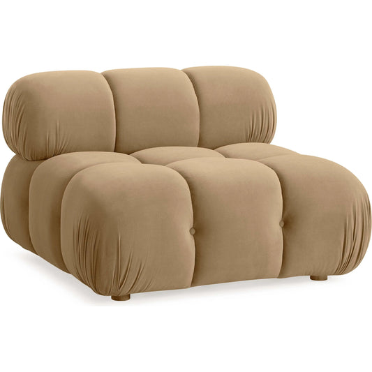 Calliope Performance Velvet Modular Armless Chair by TOV Furniture in cafe au lait. Made from plywood, velvet, wood in a transitional style.