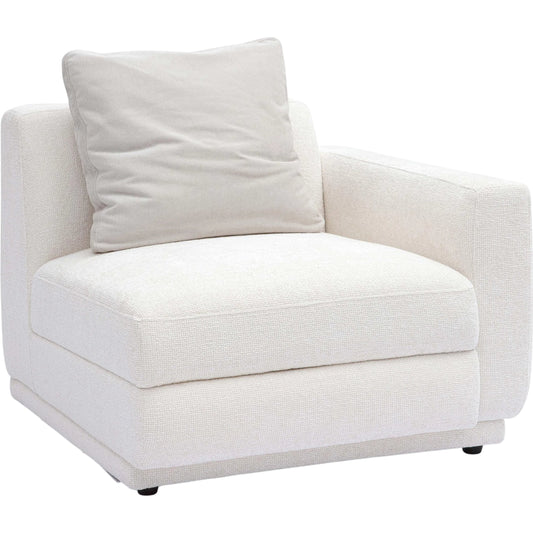 001 SI-2356340 | Primary Silo | Perry Chenille Modular RAF Corner Chair by TOV Furniture in cream. Made from chenille, plywood, wood in a transitional style.