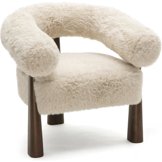 Spara Straight Vegan Shearling Accent Chair by TOV Furniture. Made from ash, faux shearling, plywood in a transitional style.
