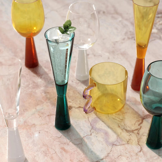 Flute Champagne Glasses (Set of 4) by TOV Furniture. Made from glass in a eclectic & global style.