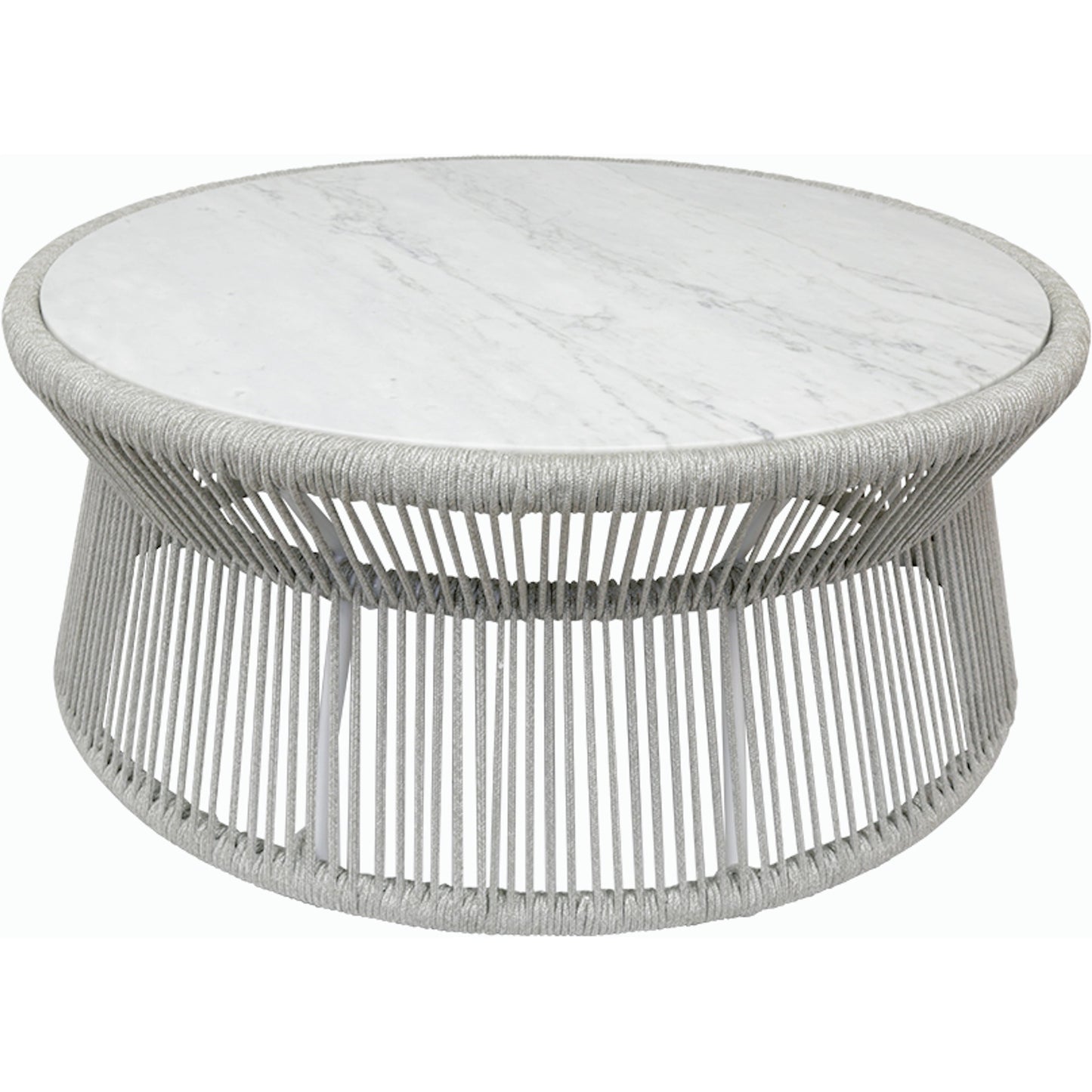 002 SI-2167069 | Additional Silo | Miami Outdoor Coffee Table by Sunset West in frost. Made from olefin rope in a coastal style.
