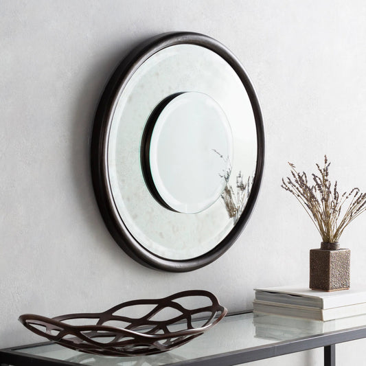 Turpin Mirror - 21929 by Surya in metallic silver. Made from unique in a transitional style.