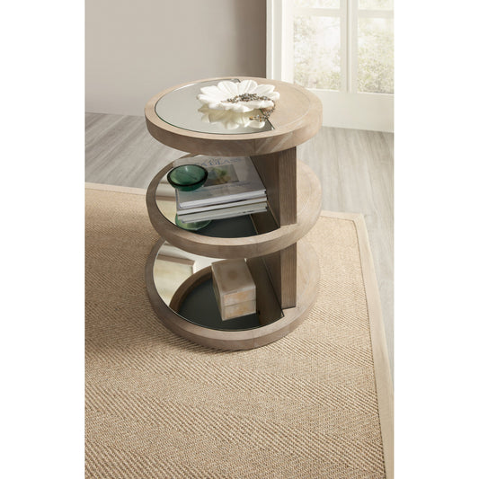 Affinity End Table by Hooker Furniture in greige. Made from oak veneers in a eclectic & global style.