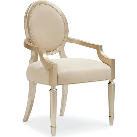 May I Join You? Dining Arm Chair (Set of 2) by Caracole in ivory and auric. Made from pinewood in a transitional style.