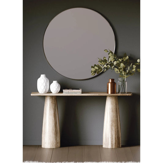 Truffle Console Table by LH Imports in light brown and natural white wash. Made from mango wood in a unique style.