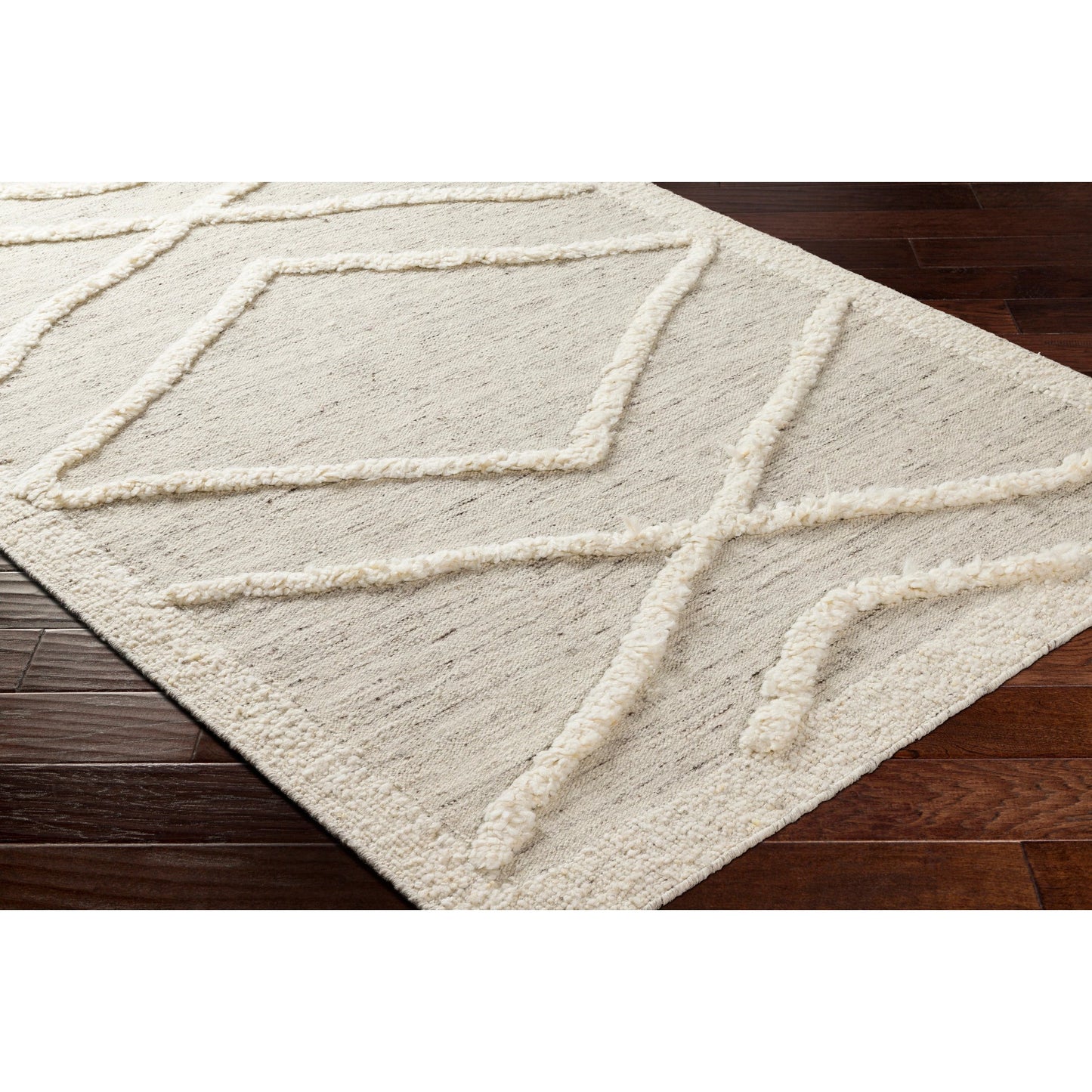 003 SI-1892179,SI-1892180,SI-1892181,SI-1892182,SI-1892183,SI-1892184 | Closeup | Tripoli Rug - 30938 by Surya in beige, cream, charcoal. Made from 100% wool in a unique style.