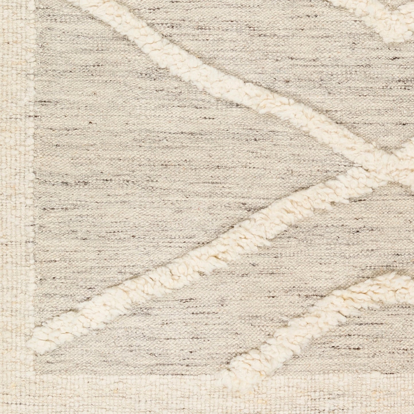 005 SI-1892179,SI-1892180,SI-1892181,SI-1892182,SI-1892183,SI-1892184 | Closeup | Tripoli Rug - 30938 by Surya in beige, cream, charcoal. Made from 100% wool in a unique style.