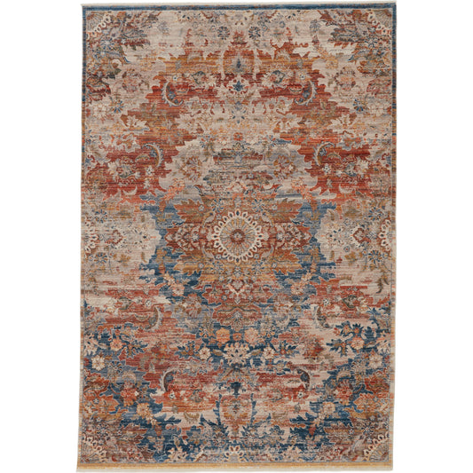 Terra TRR05 Rug by Jaipur Living in blue, orange. Made from 100% polyester in a unique style.