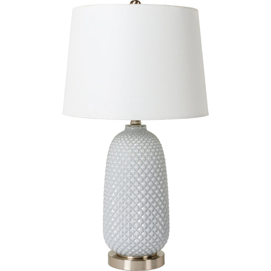 Tory - 32218 by Surya in brushedpaintedbrushed. Made from shade (outside): linen, shade (inside): polyester, body: glass, base: metal, finial: metal, harp: metal in a modern style.