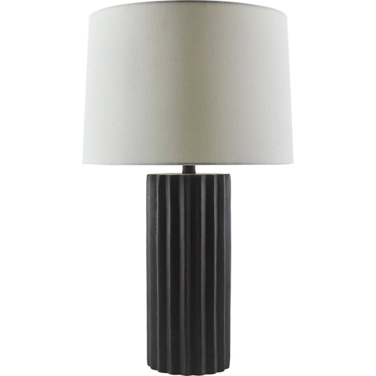 Terza Accent Table Lamp by Surya in paintedpainted. Made from ceramic, linen, resin in a modern style.