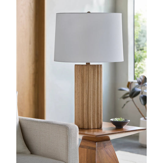 Terza Accent Table Lamp by Surya in paintedpainted. Made from ceramic, linen, resin in a modern style.