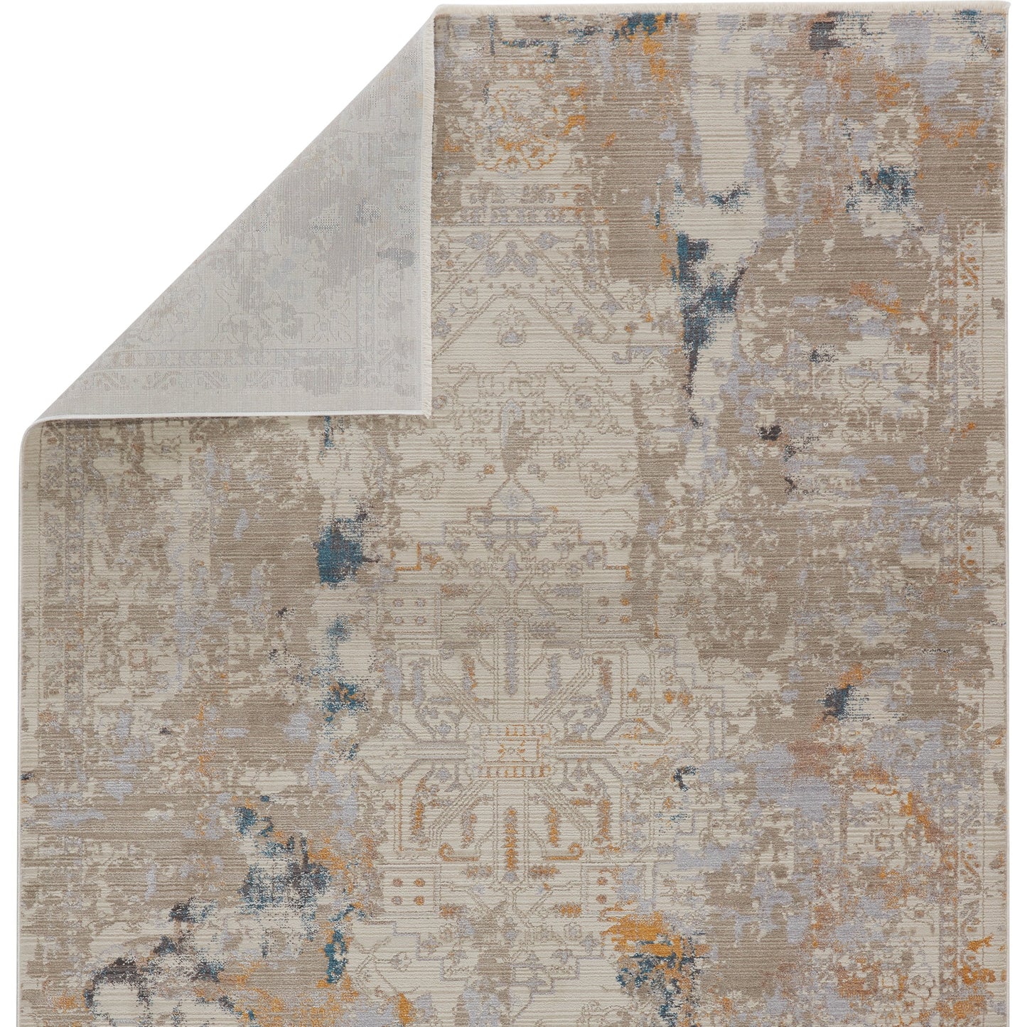 004 SI-1717753,SI-1717755,SI-1781834 | Closeup | Hammon Rug by Vibe by Jaipur Living in gray, gold. Made from 100% polyester in a unique style.