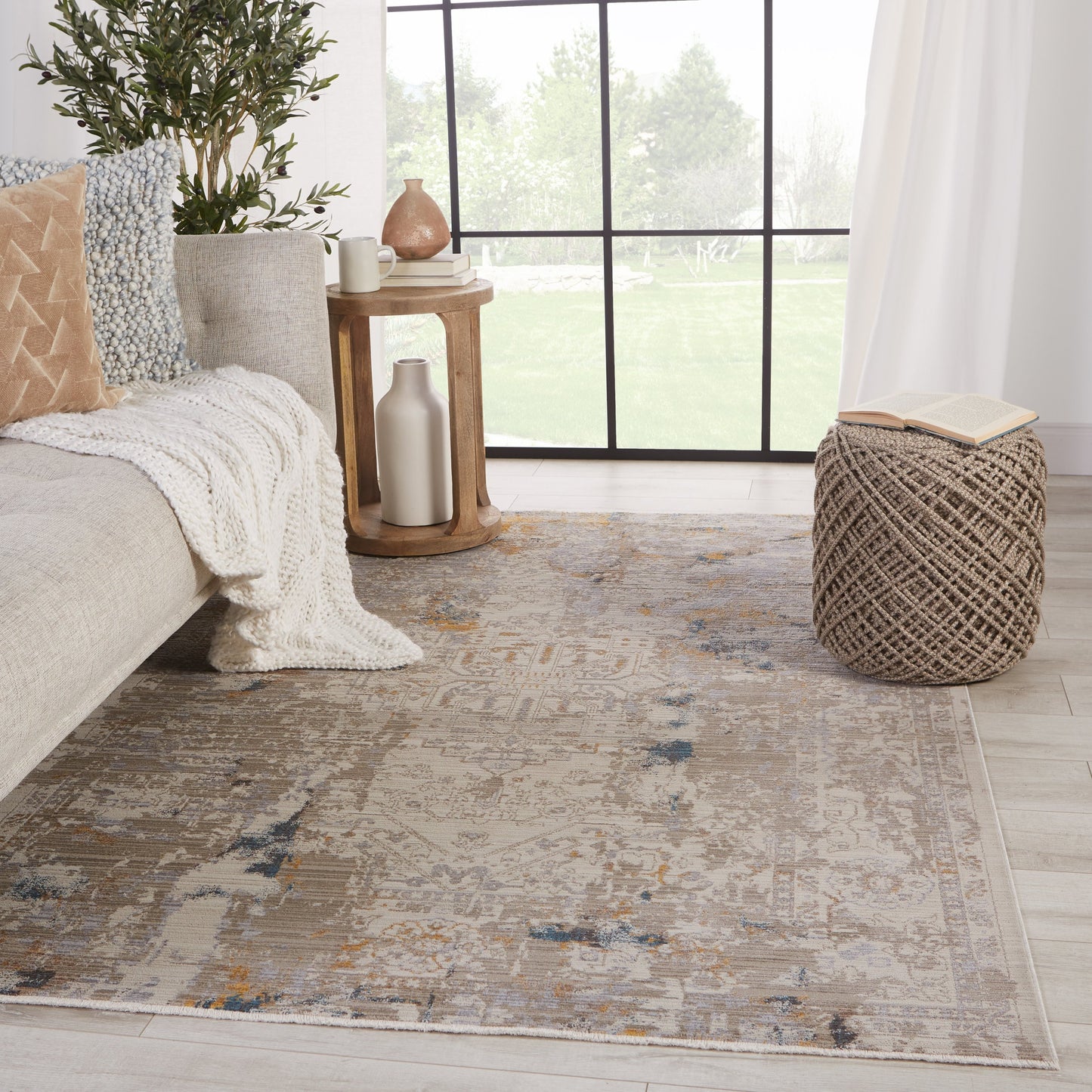 006 SI-1717753,SI-1717755,SI-1781834 | Lifestyle | Hammon Rug by Vibe by Jaipur Living in gray, gold. Made from 100% polyester in a unique style.