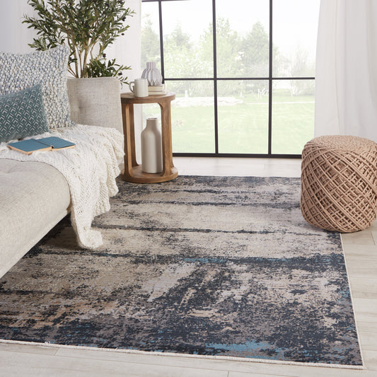 Tunderra TUN08 Rug by Jaipur Living in blue, gray. Made from 100% polyester in a unique style.