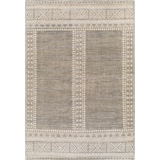 Tunus Rug - 26650 by Surya in medium gray, black, cream. Made from 100% new zealand wool in a unique style.