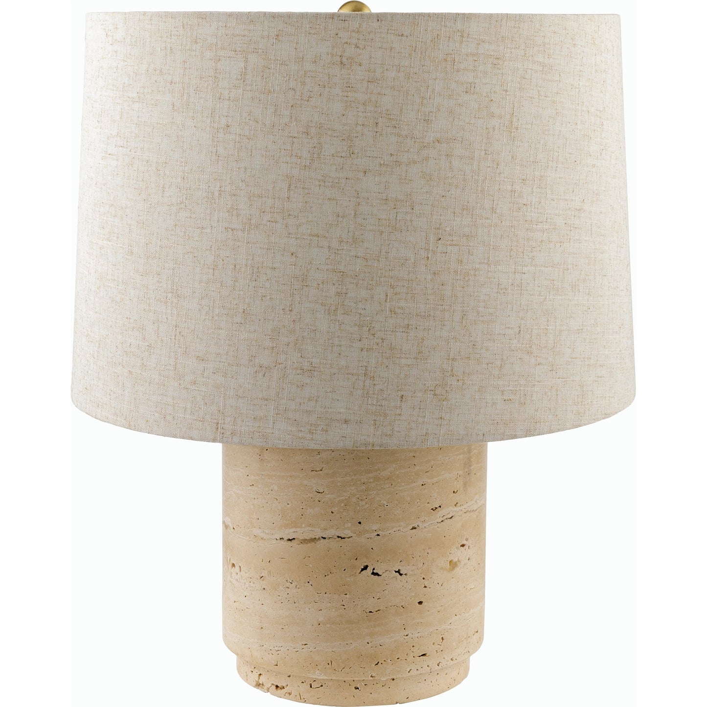 001 SI-2164795 | Primary Silo | Travera Accent Table Lamp - 531380 by Surya in stone washedelectroplated. Made from travertine, linen, metal, iron in a modern style.