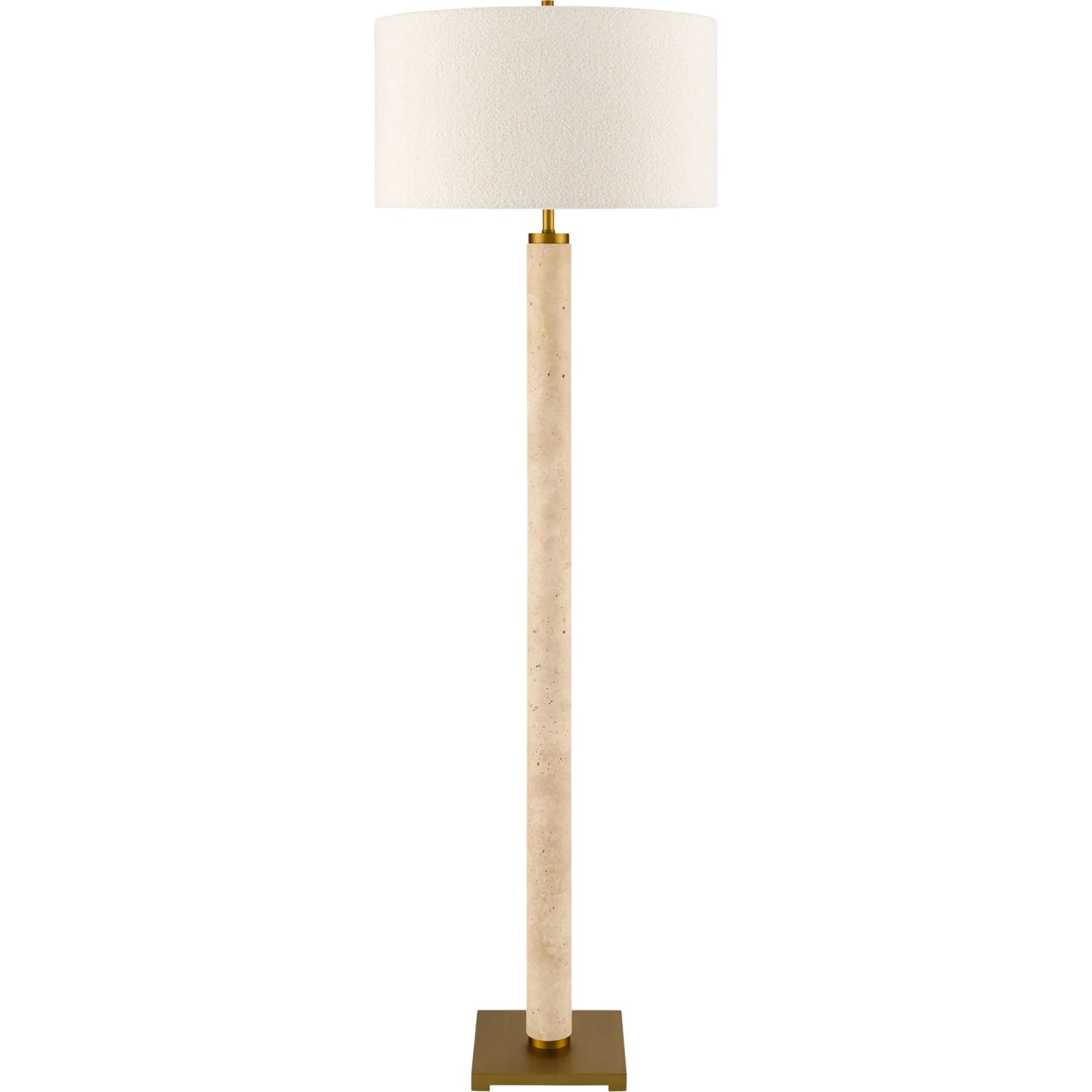 001 SI-2459902 | Primary Silo | Travisso Accent Floor Lamp by Surya in beige, translucent, cream, metallic gold, white, metallic brass. Made from marble, iron, linen, polyester in a transitional style.