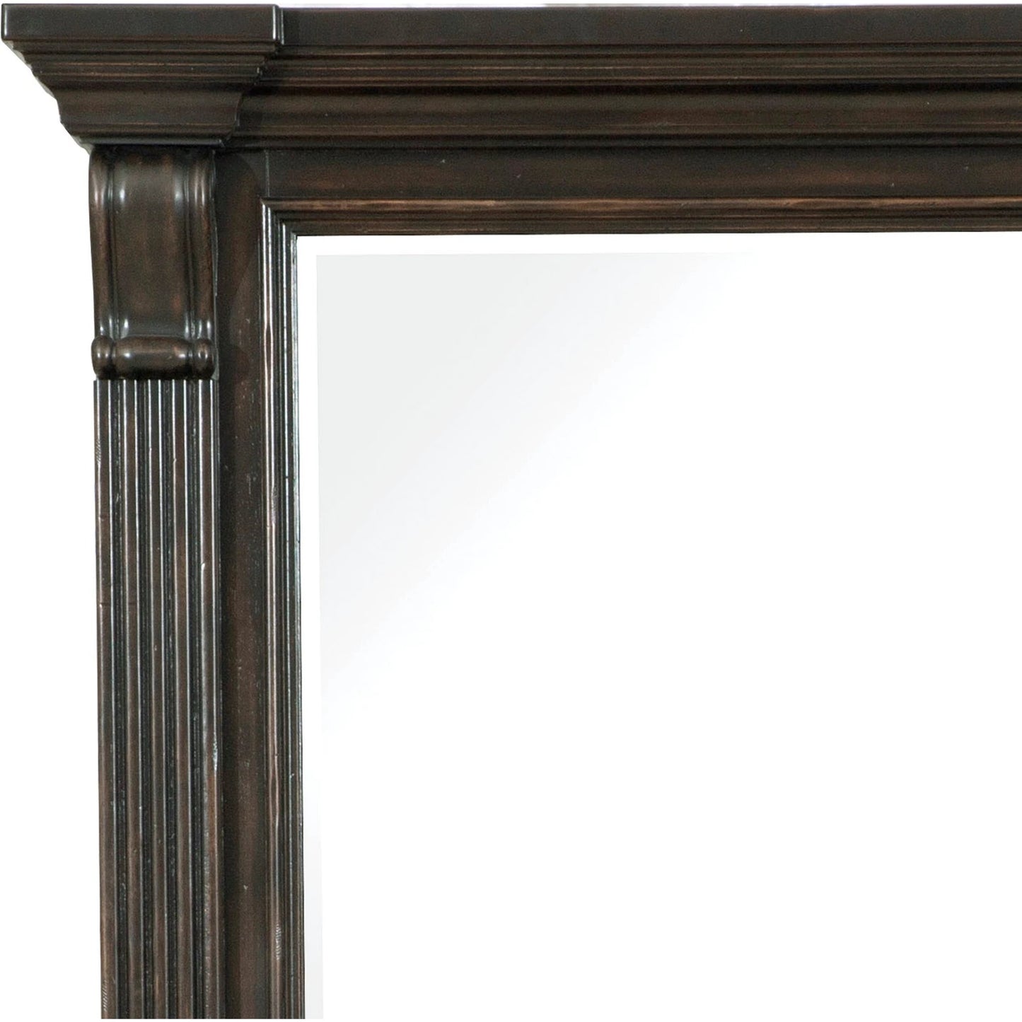 003 SI-2155451 | Closeup | Caldwell Dresser/Mirror by Pulaski Furniture in deep brown. Made from acacia veneers, asian hardwood in a traditional style.