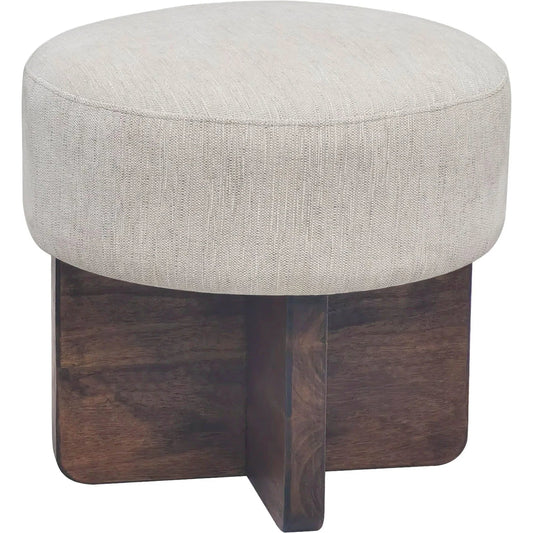 001 SI-2325314 | Primary Silo | Francesca Stool by LH Imports in oatmeal sand, brown and brown. Made from walnut wood, 100% polyester fabric, pu foam in a transitional style.