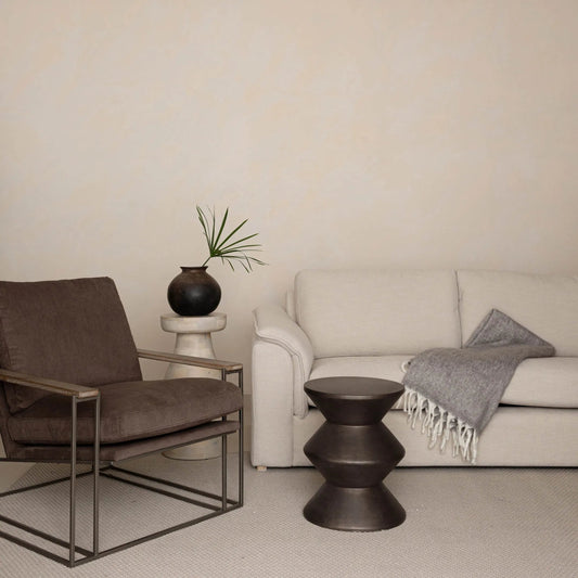 Logan Club Chair by LH Imports in cocoa brown and light brown, antique bronze. Made from 100% polyester fabric, pu foam, walnut wood, metal in a modern style.